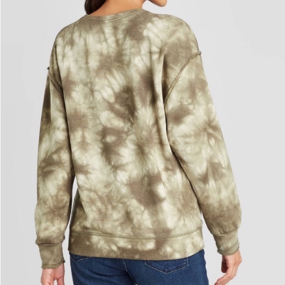 NEW green tie dye ruffle sweatshirt XXL - Picture 2 of 8